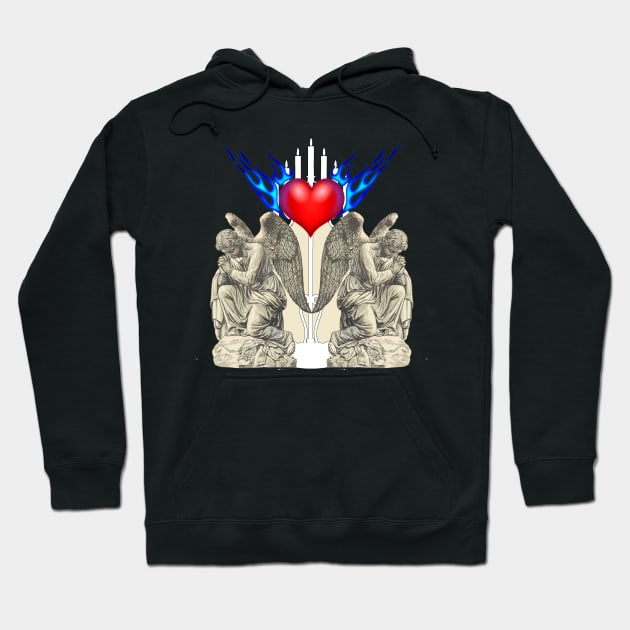 Holy heart with crying angels Hoodie by Marccelus